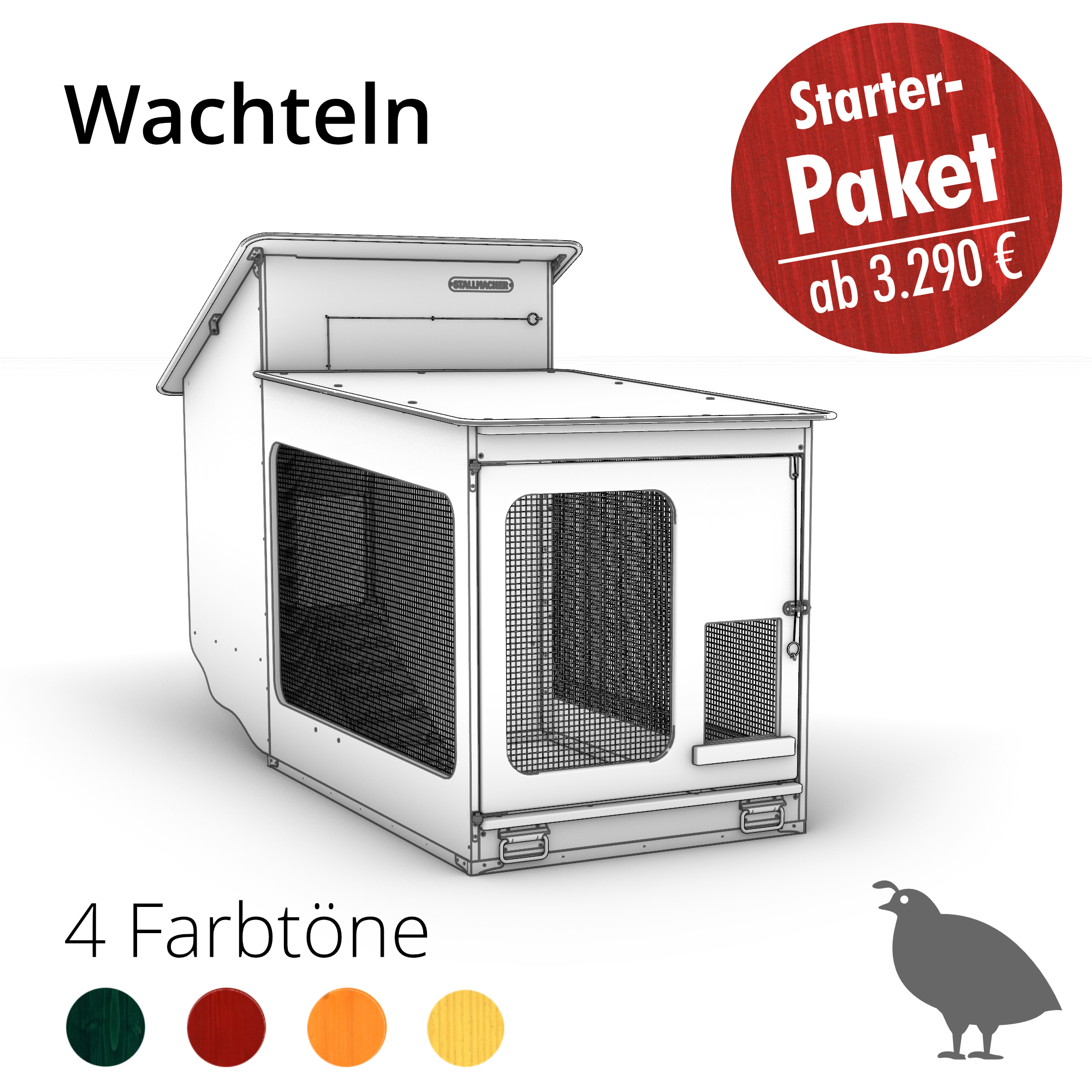 Wachtelstall Paket-Angebot mit Zubehör